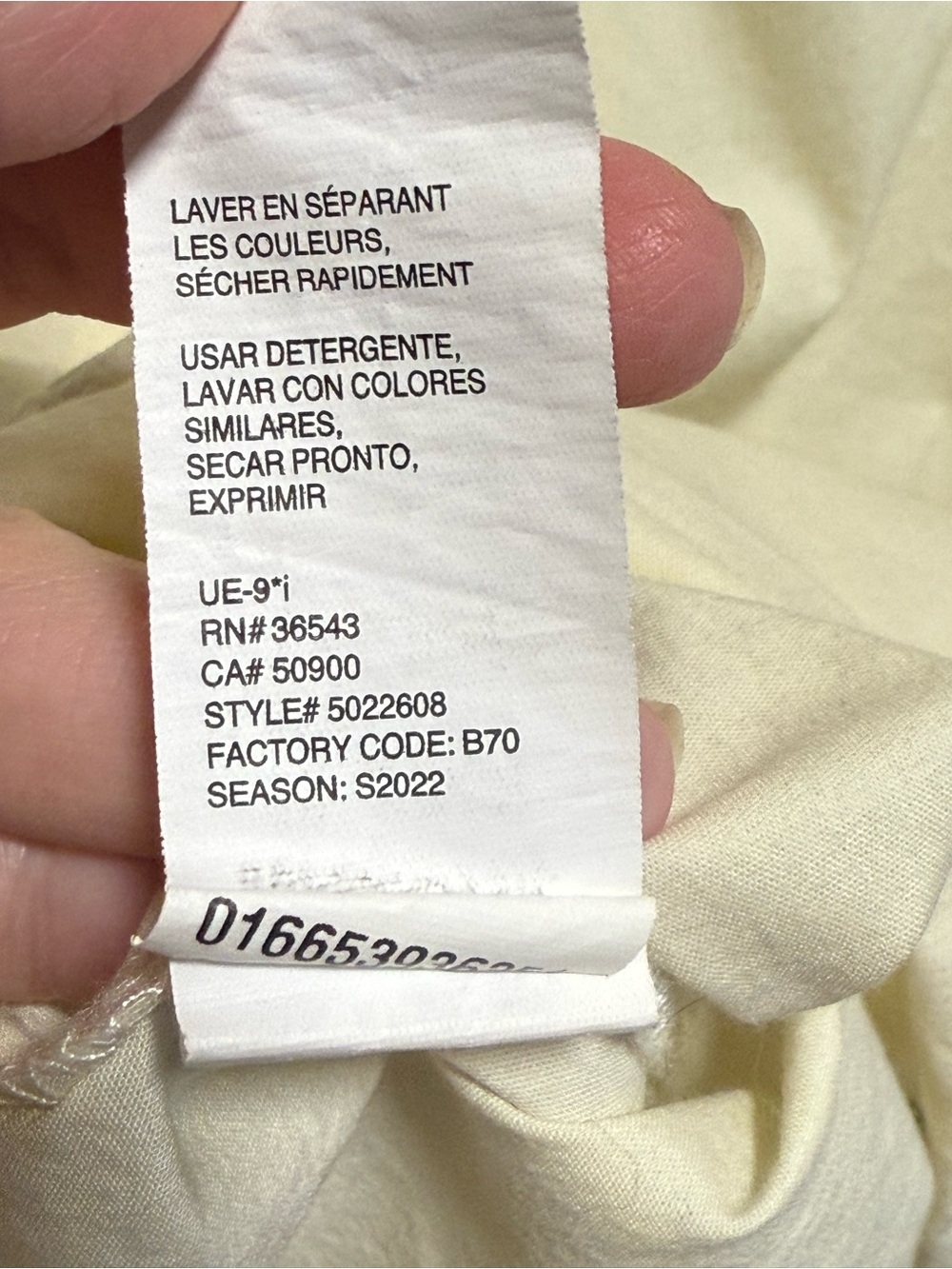 Van Heusen Men's Short Sleeve Button-Down Shirt in Pale Yellow-Cream - Picture 6 of 7